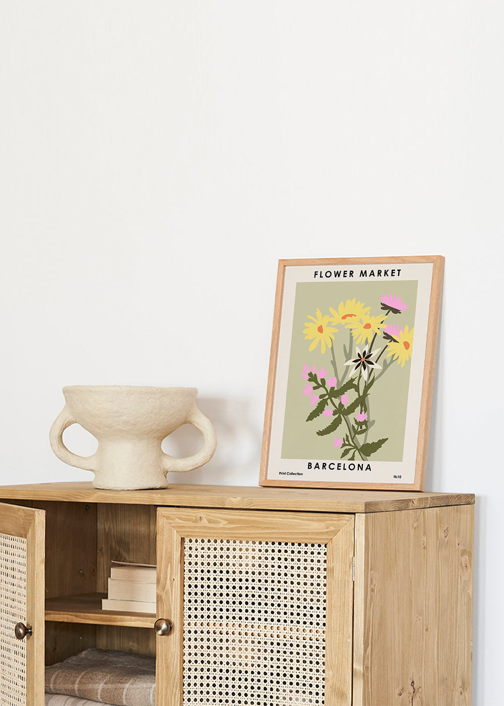 Botanisk poster Flower Market Barcelona