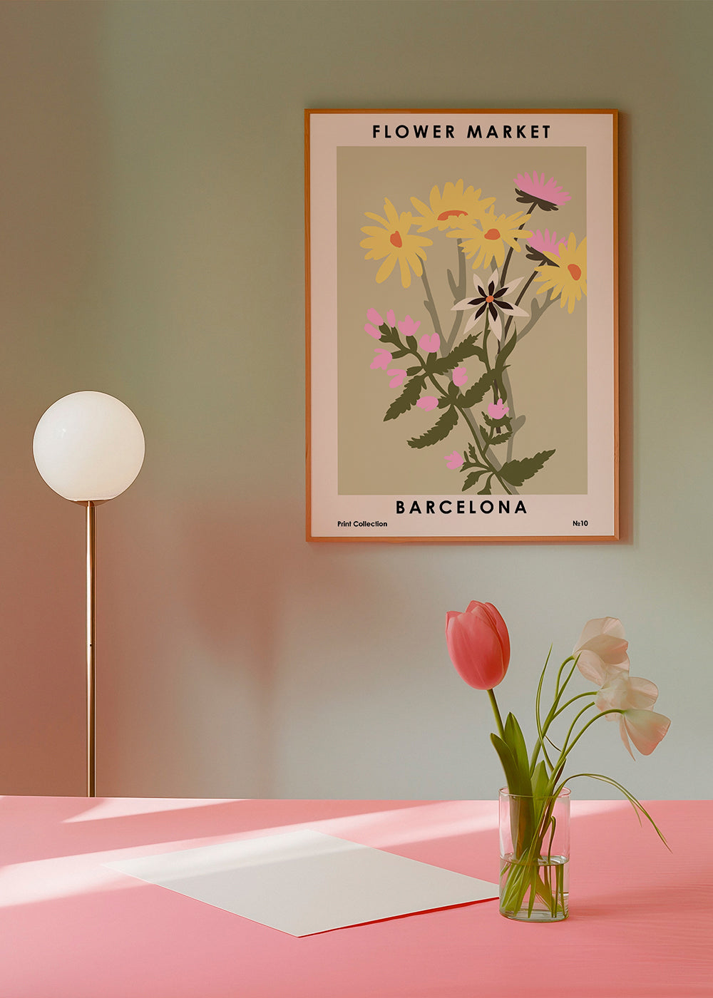 Botanisk poster Flower Market Barcelona