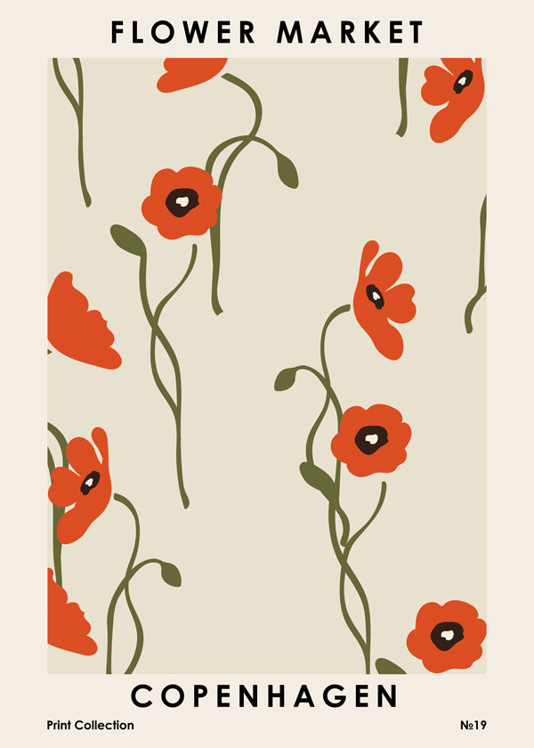 Botanisk poster: Köpenhamns vallmo