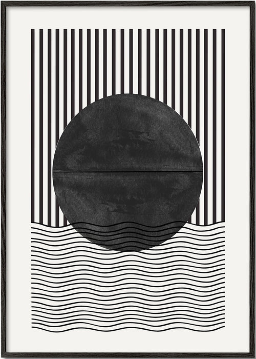 Geometrisk poster: cirkel och vågor