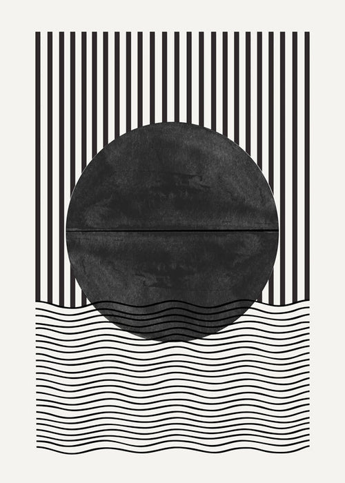 Geometrisk poster: cirkel och vågor