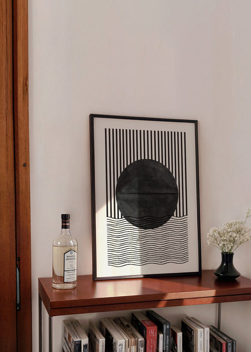 Geometrisk poster: cirkel och vågor
