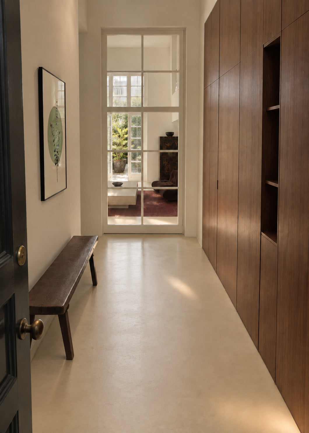 Eucalyptus and Green Moon - Framed poster in an interior