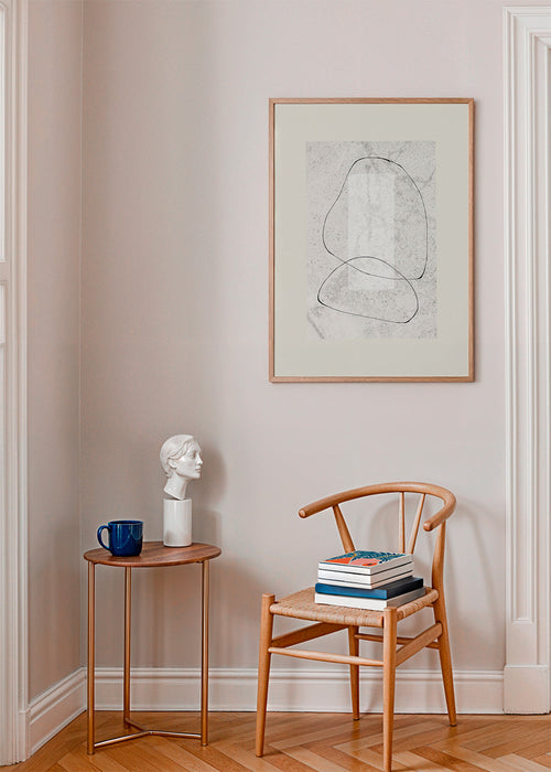 Minimalistisk tavla med kontinuerliga linjer