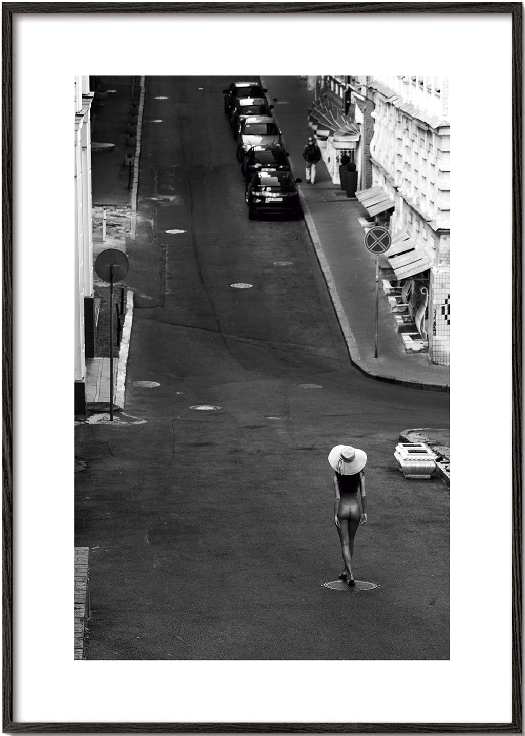 Gatufotografi med en ensam figur