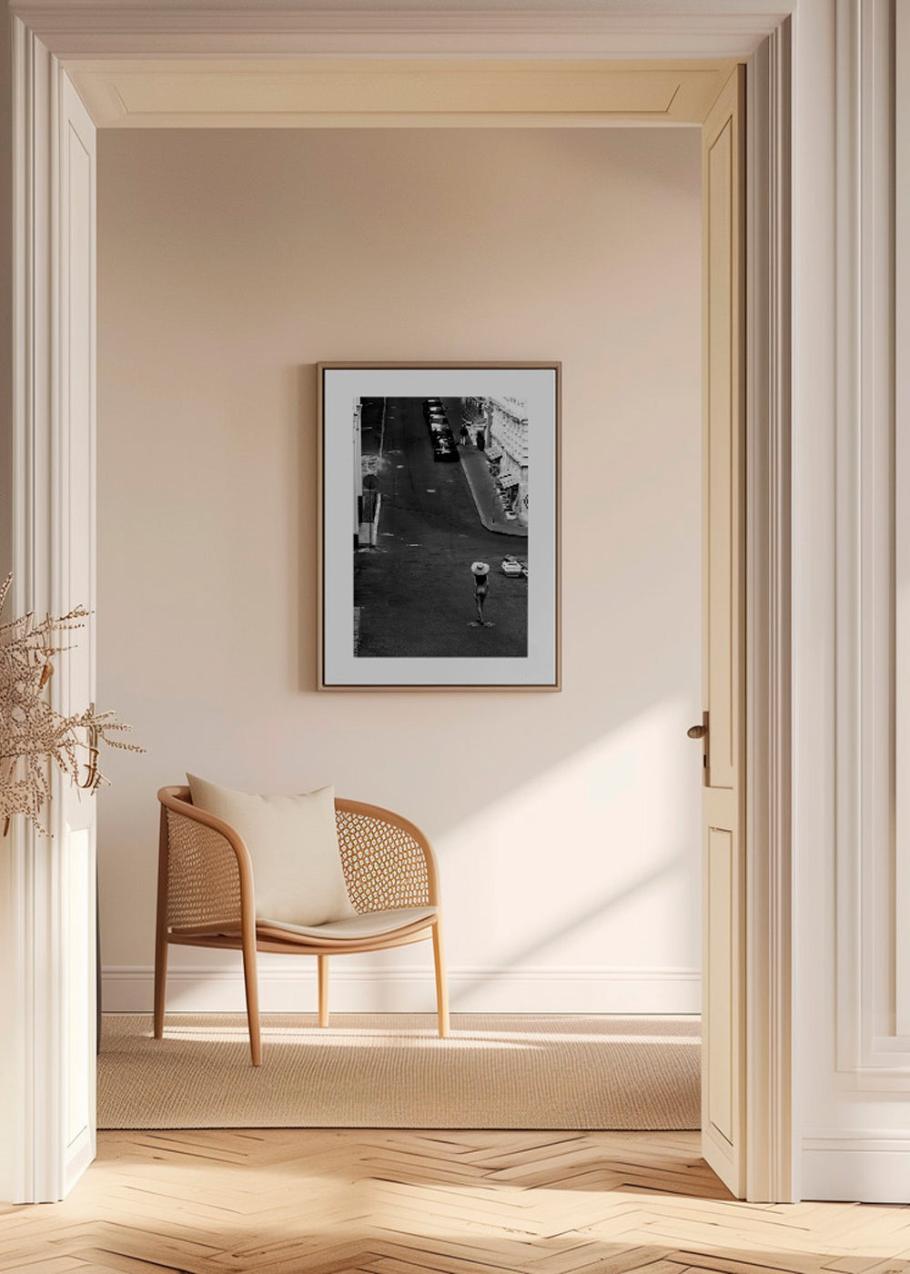 Gatufotografi med en ensam figur