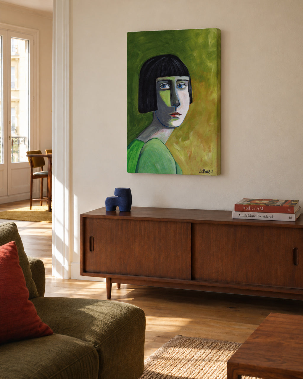 Lady with the Look - Unframed canvas in an interior