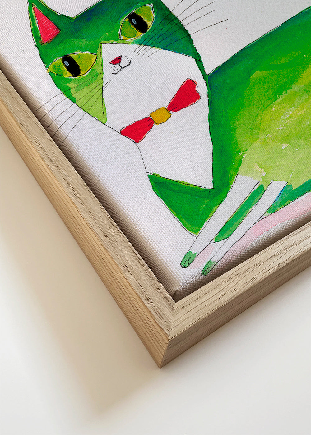 Grön katt illustration liggande