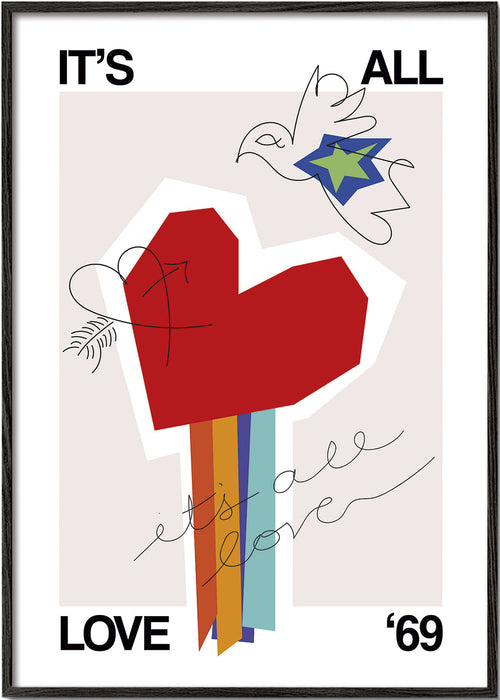 Illustration hjärta vintage 69