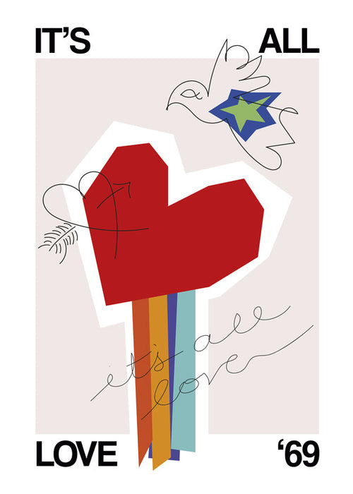 Illustration hjärta vintage 69