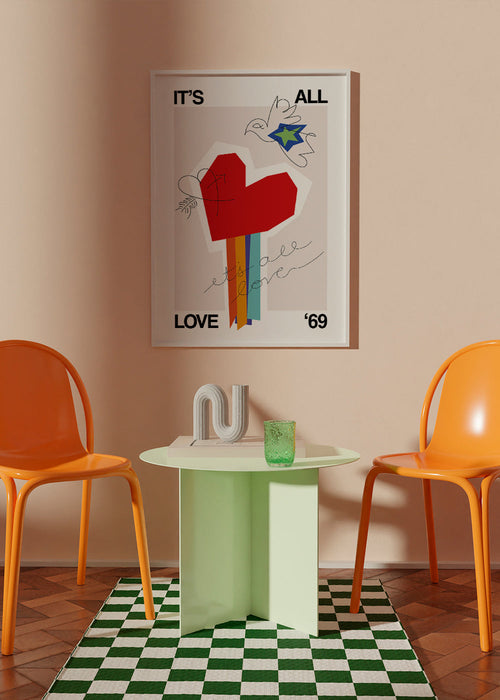 Illustration hjärta vintage 69