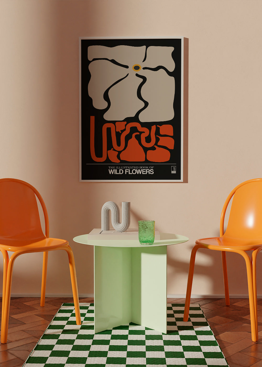 Botanisk poster stiliserade blommor