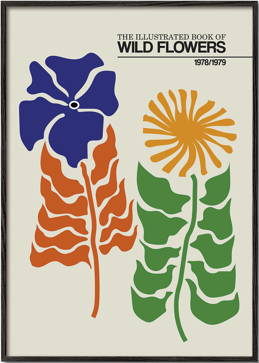 Botanisk poster: Vilda blommor grafisk