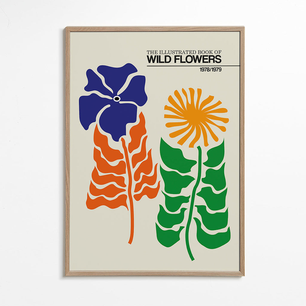 Botanisk poster: Vilda blommor grafisk