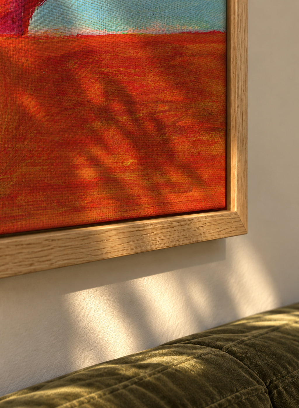 Vegan Cat - Framed canvas detail