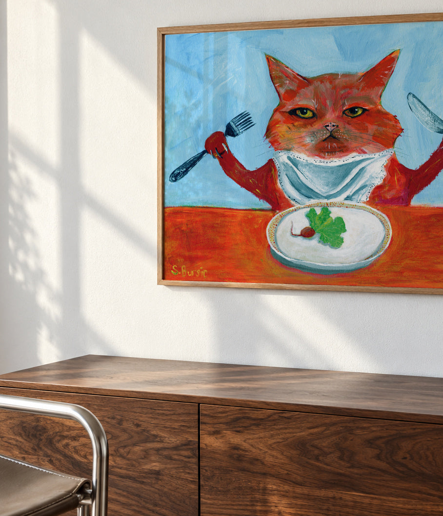 Vegan Cat - Framed poster detail