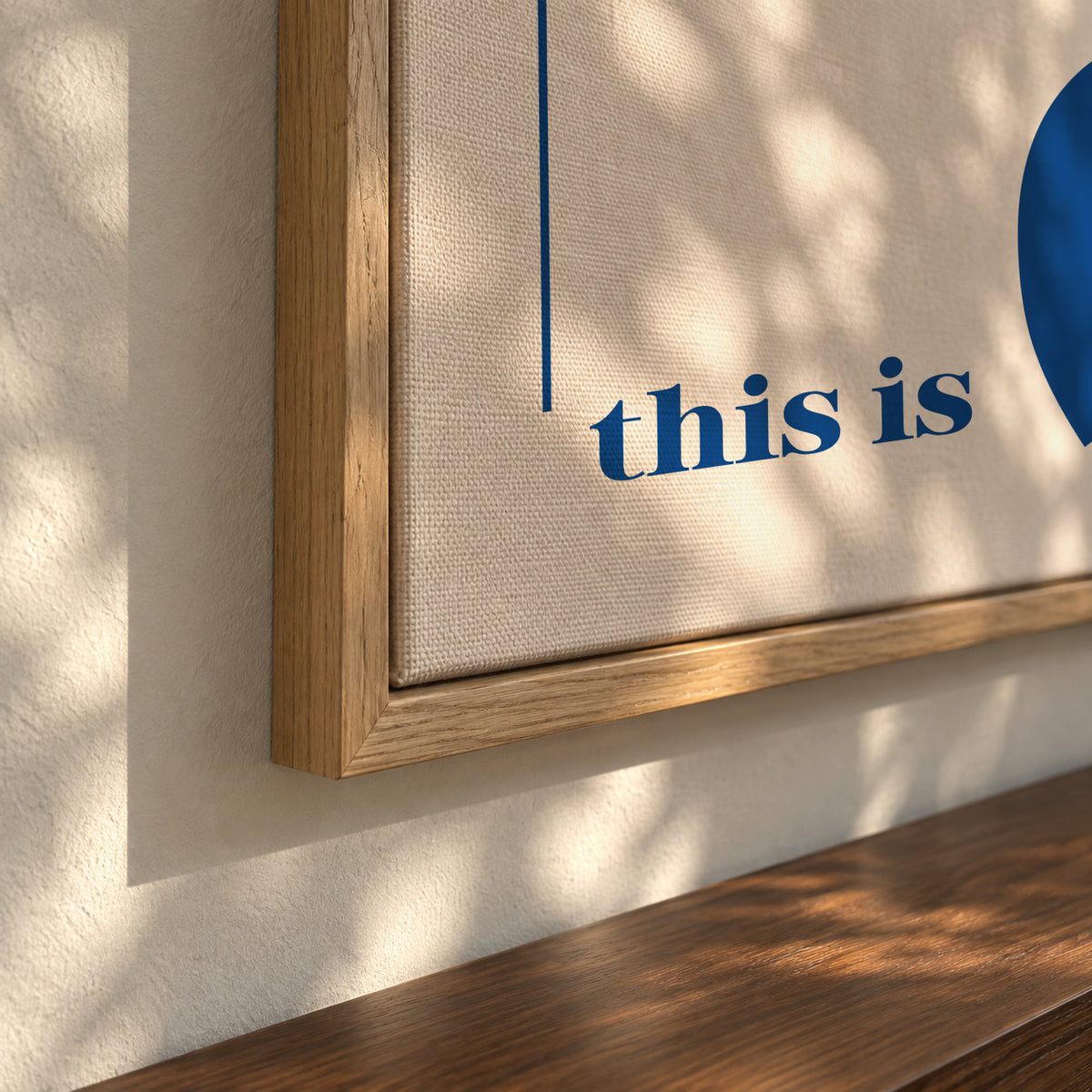 This is Art (hello art) - Framed canvas detail