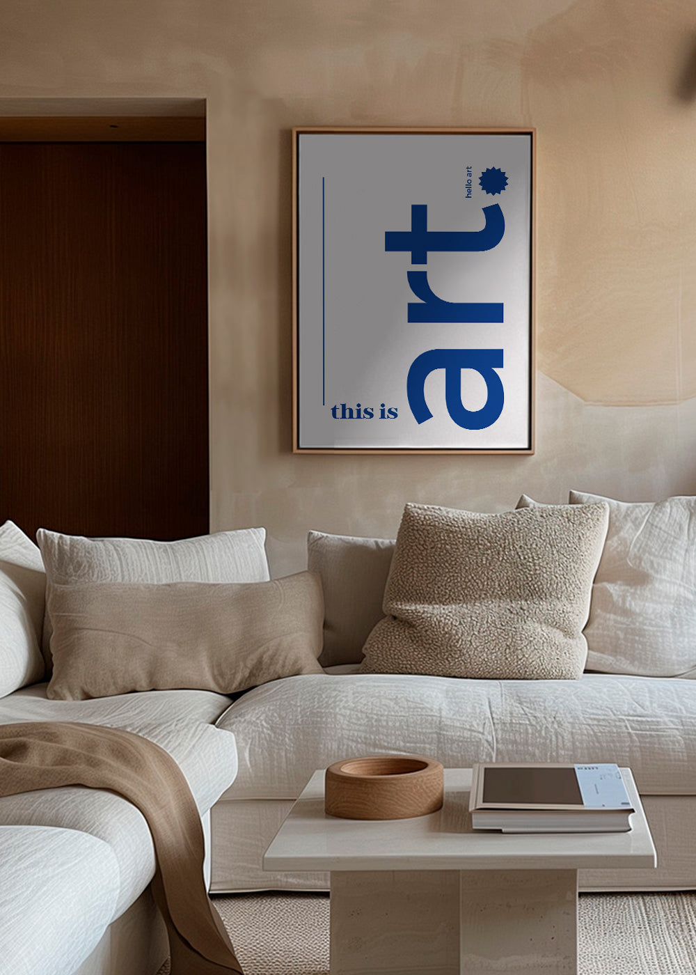 Illustration typografi blå minimal