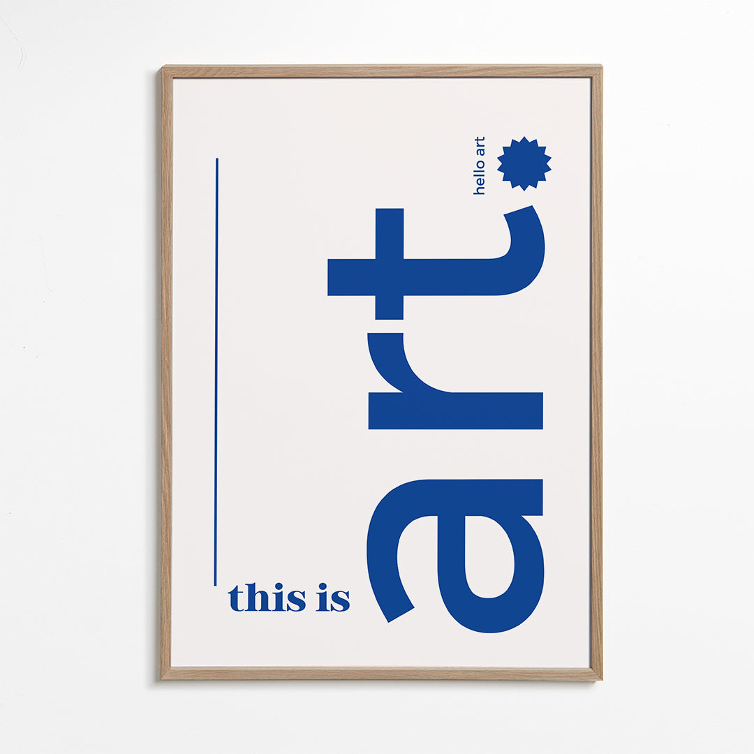 Illustration typografi blå minimal