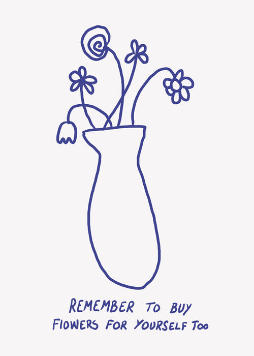 Botanisk poster: vas-skiss och handskriven påminnelse