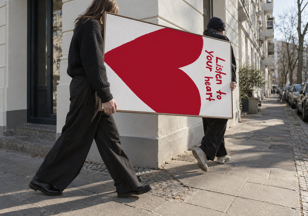 Listen To Your Heart - Framed canvas in an interior