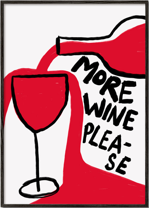 Kökskonst More Wine Please grafisk illustration