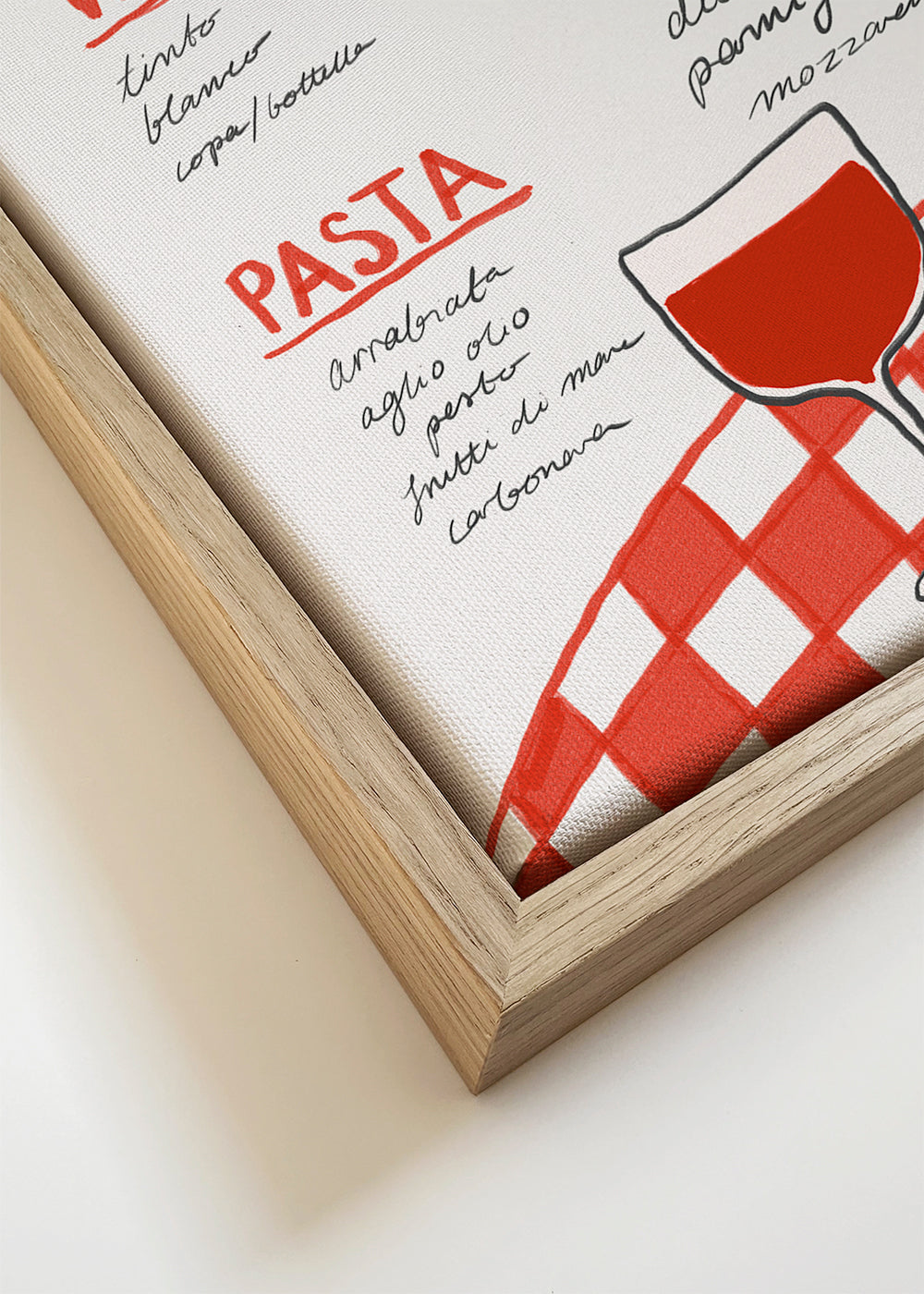Kökskonst illustrerad italiensk meny