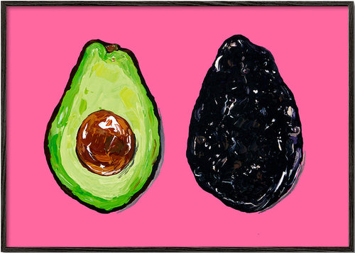 Kökskonst: avokado på rosa bakgrund
