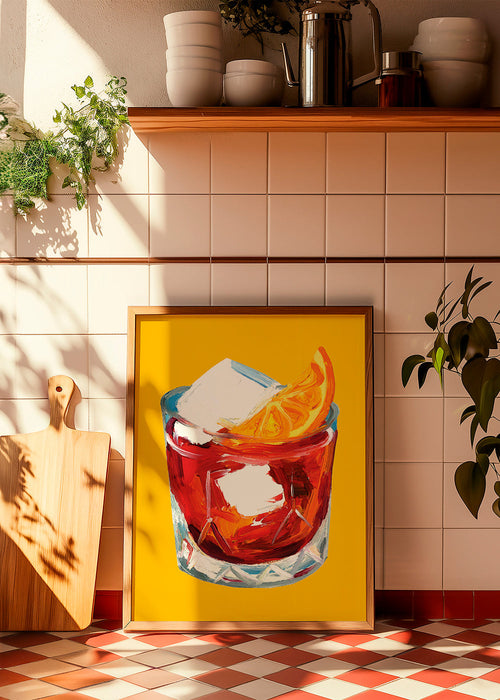 Kökskonst Negroni-illustration