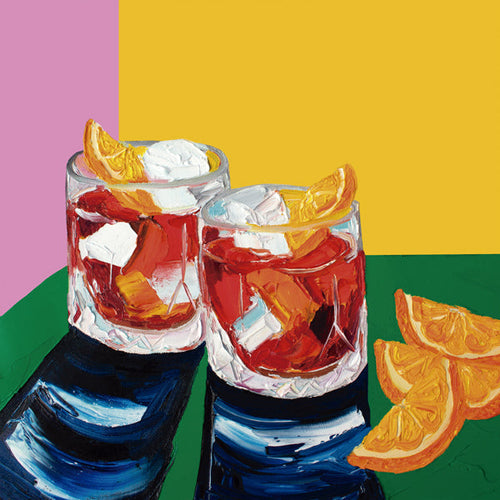 Kökskonst med Negronis-illustration