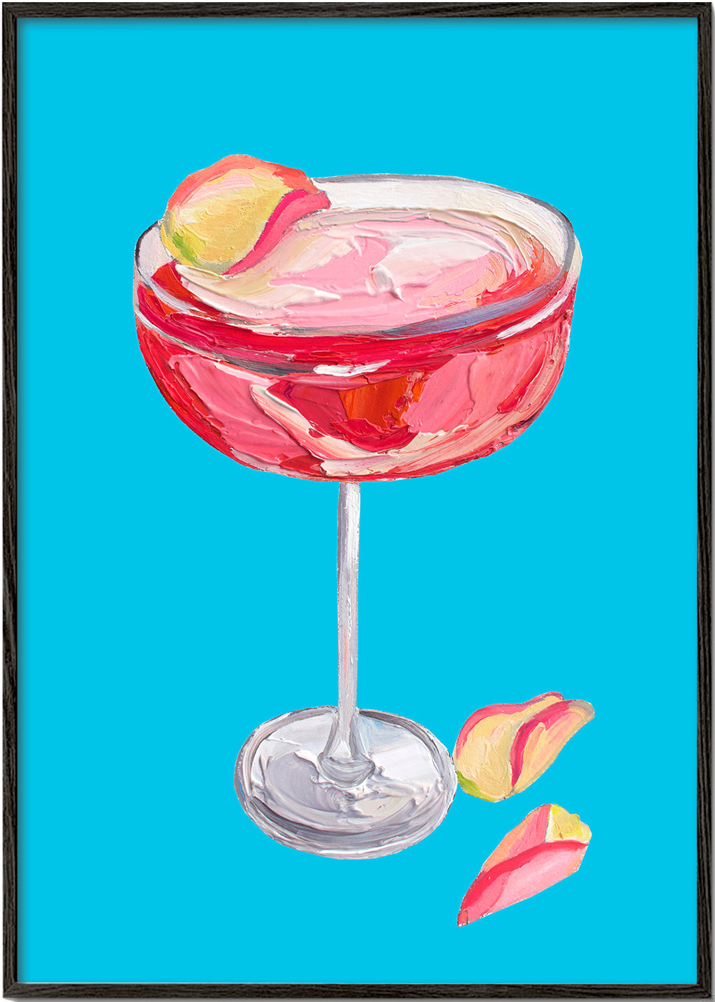 Kökskonst Rosa gincocktail på turkos