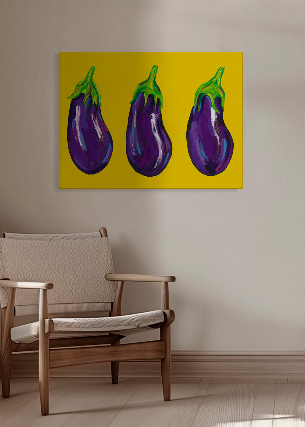Kökskonst med illustrerade auberginer