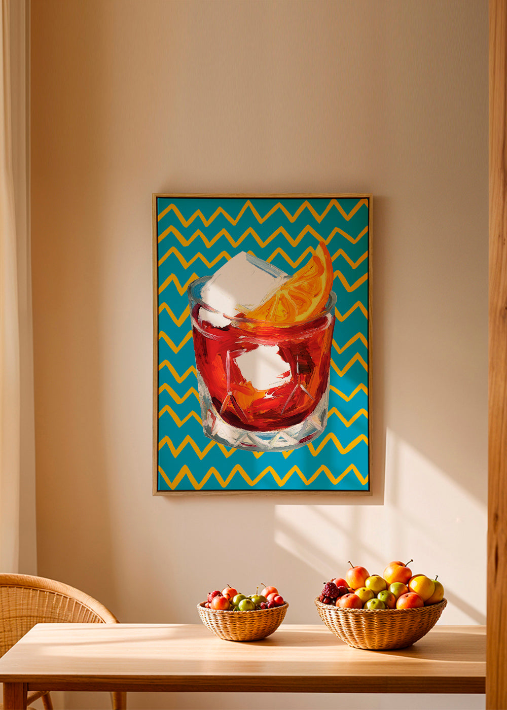 Kökskonst Negroni-illustration i glas