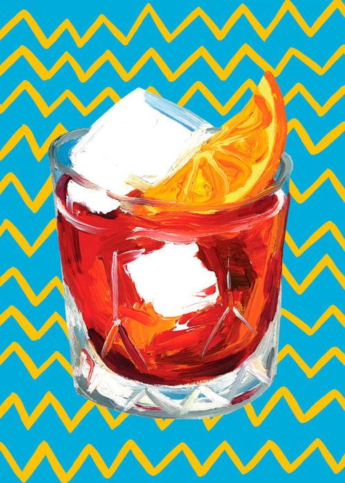 Kökskonst Negroni-illustration i glas