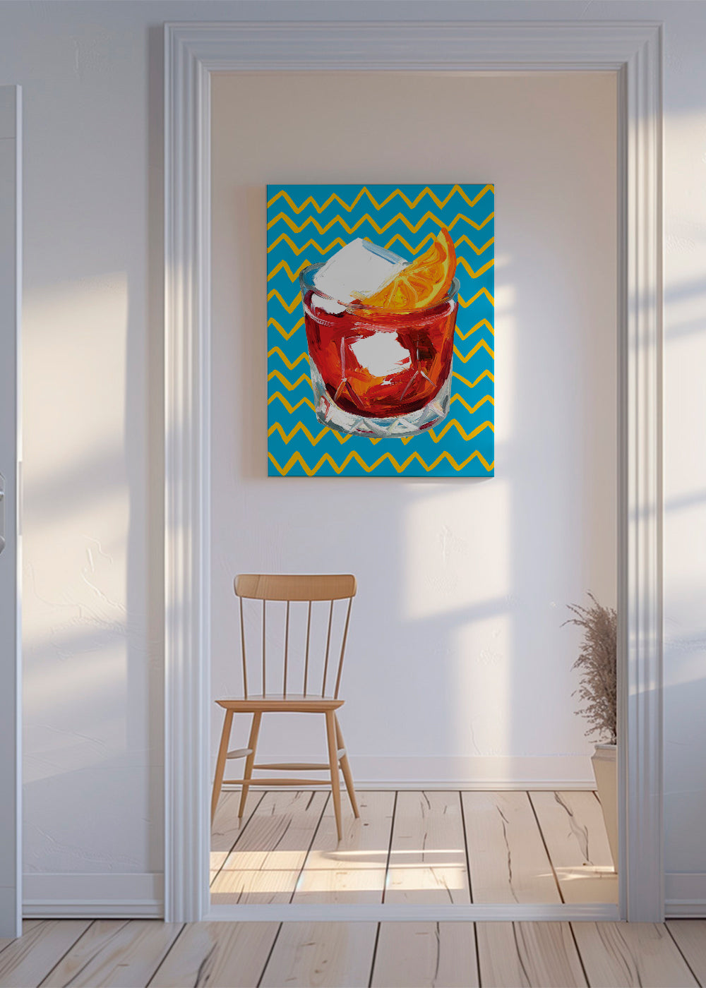 Kökskonst Negroni-illustration i glas