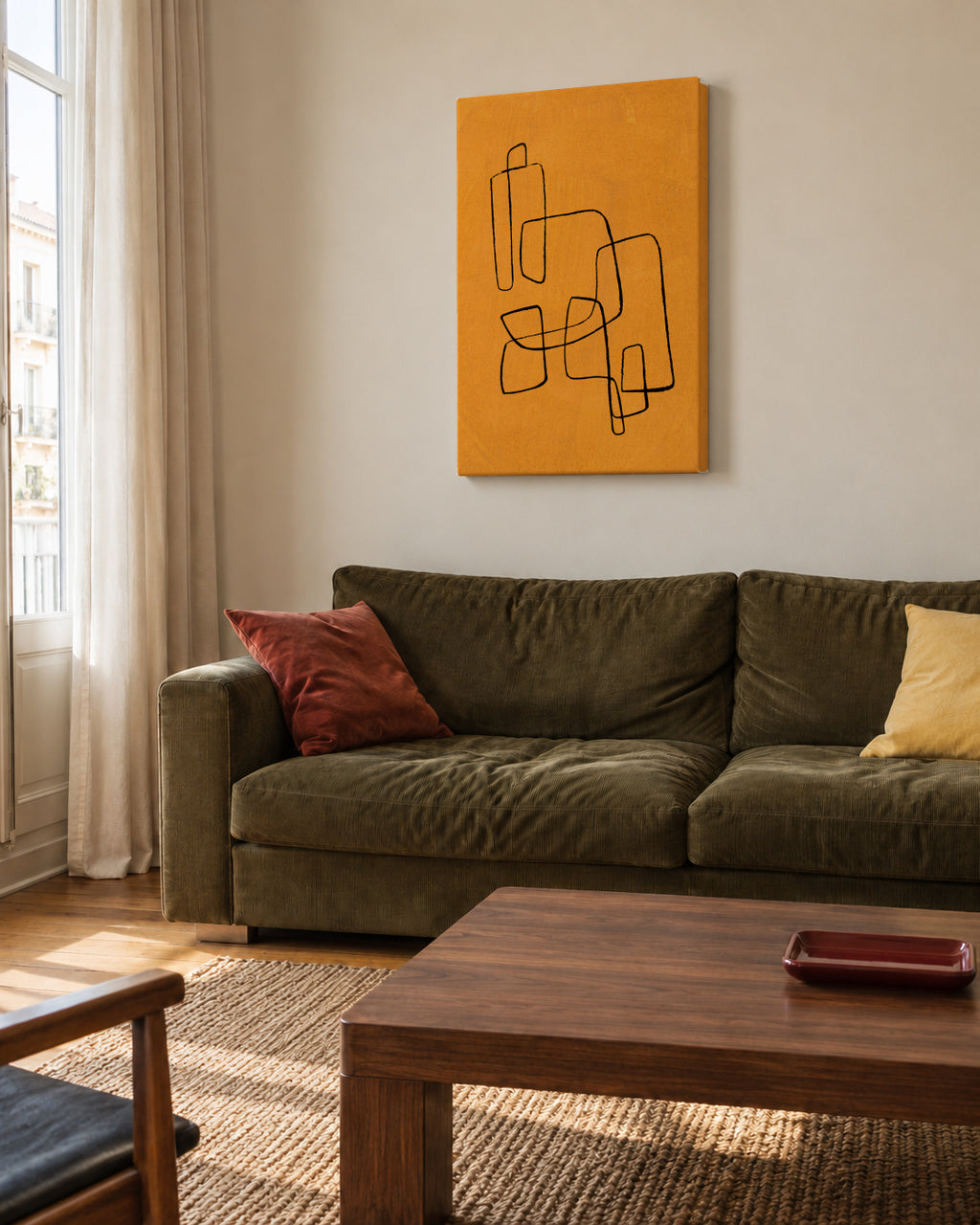Banana Maze - Unframed canvas in an interior