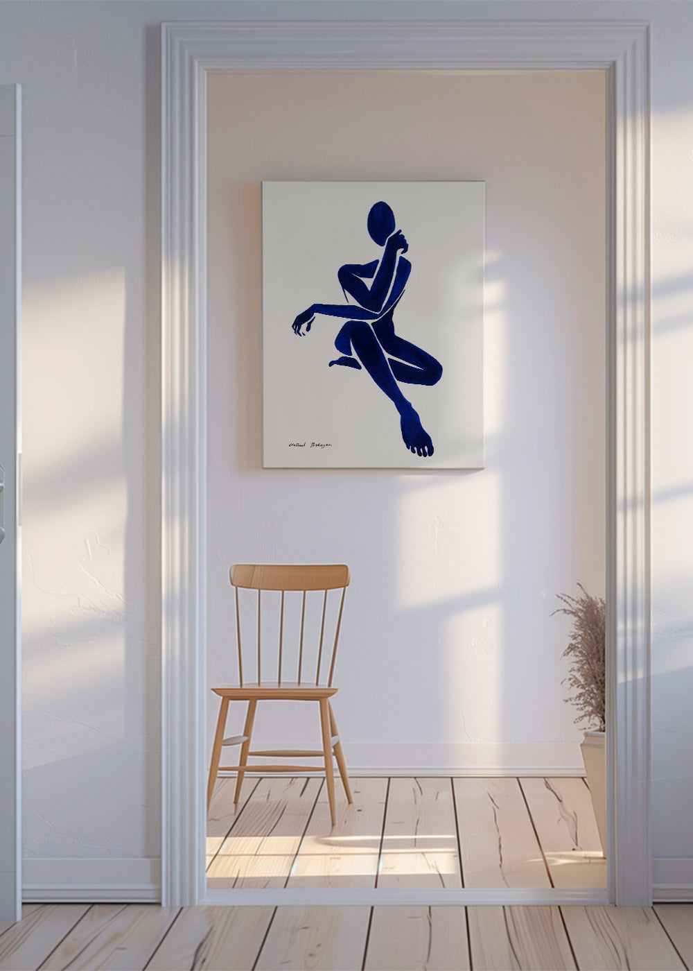 Abstrakt blå figur