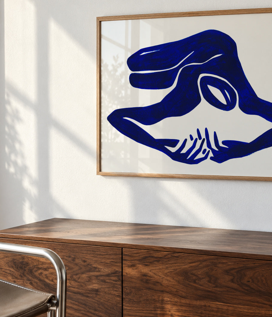 Blue Figure #6 - Framed poster detail