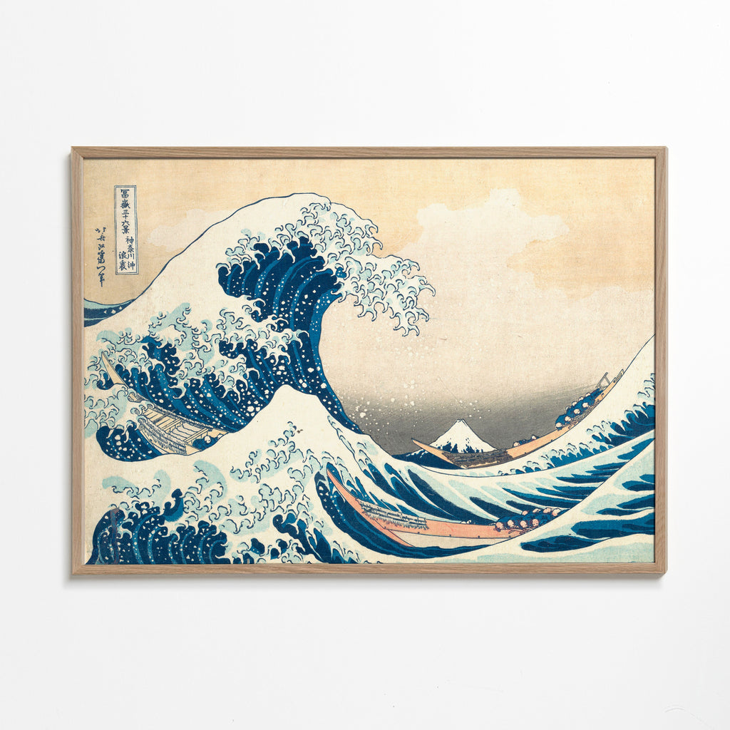 Cuadro de paisaje: japansk våg i träsnitt