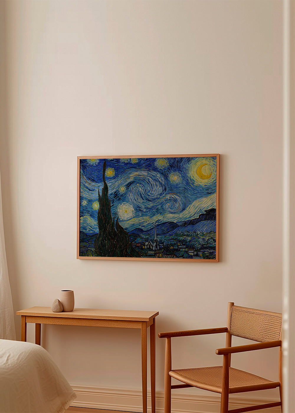Abstrakt verk stjärnnatt med cypress
