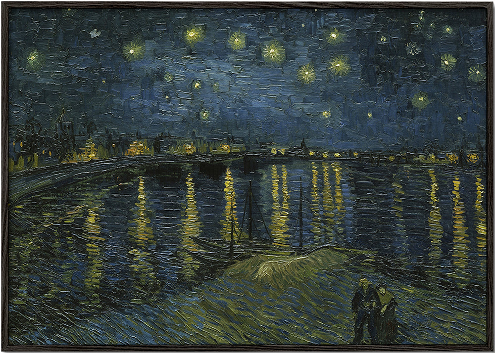 Nattlandskap med stjärnhimmel och flodreflektioner