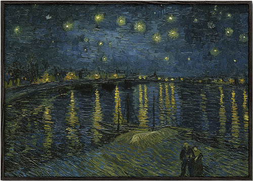 Nattlandskap med stjärnhimmel och flodreflektioner