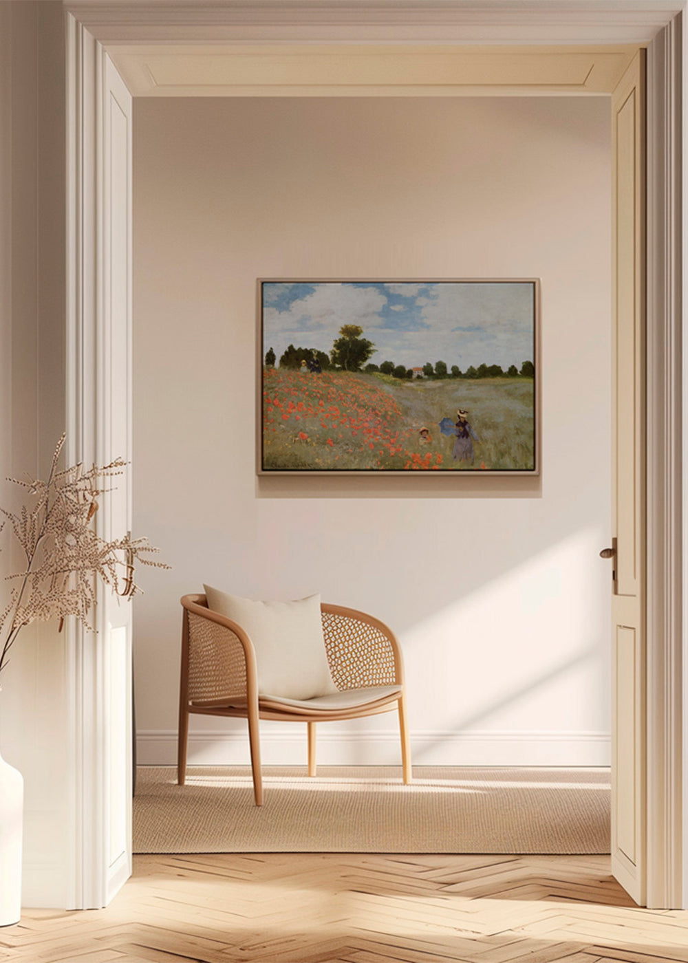 Botanisk poster med vallmofält