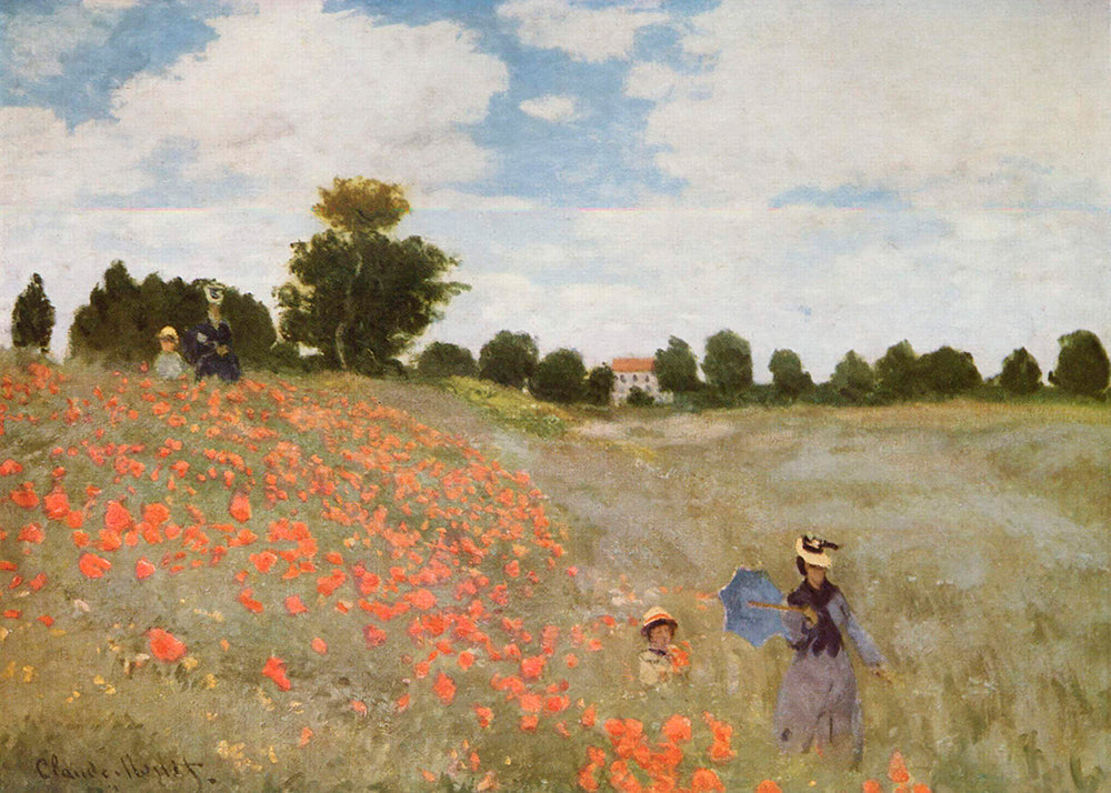 Botanisk poster med vallmofält