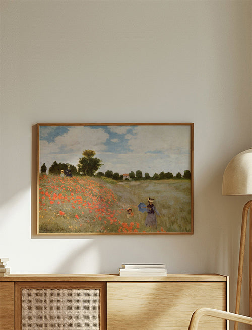 Botanisk poster med vallmofält