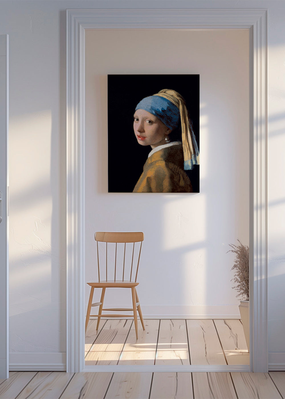 Vintage affisch porträtt med blå turban
