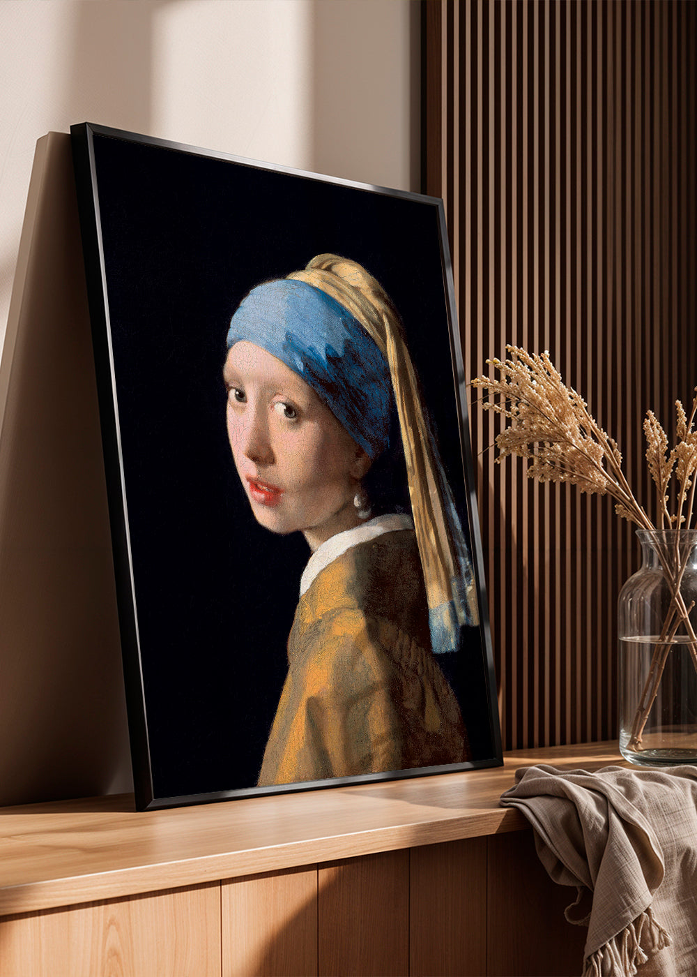Vintage affisch porträtt med blå turban