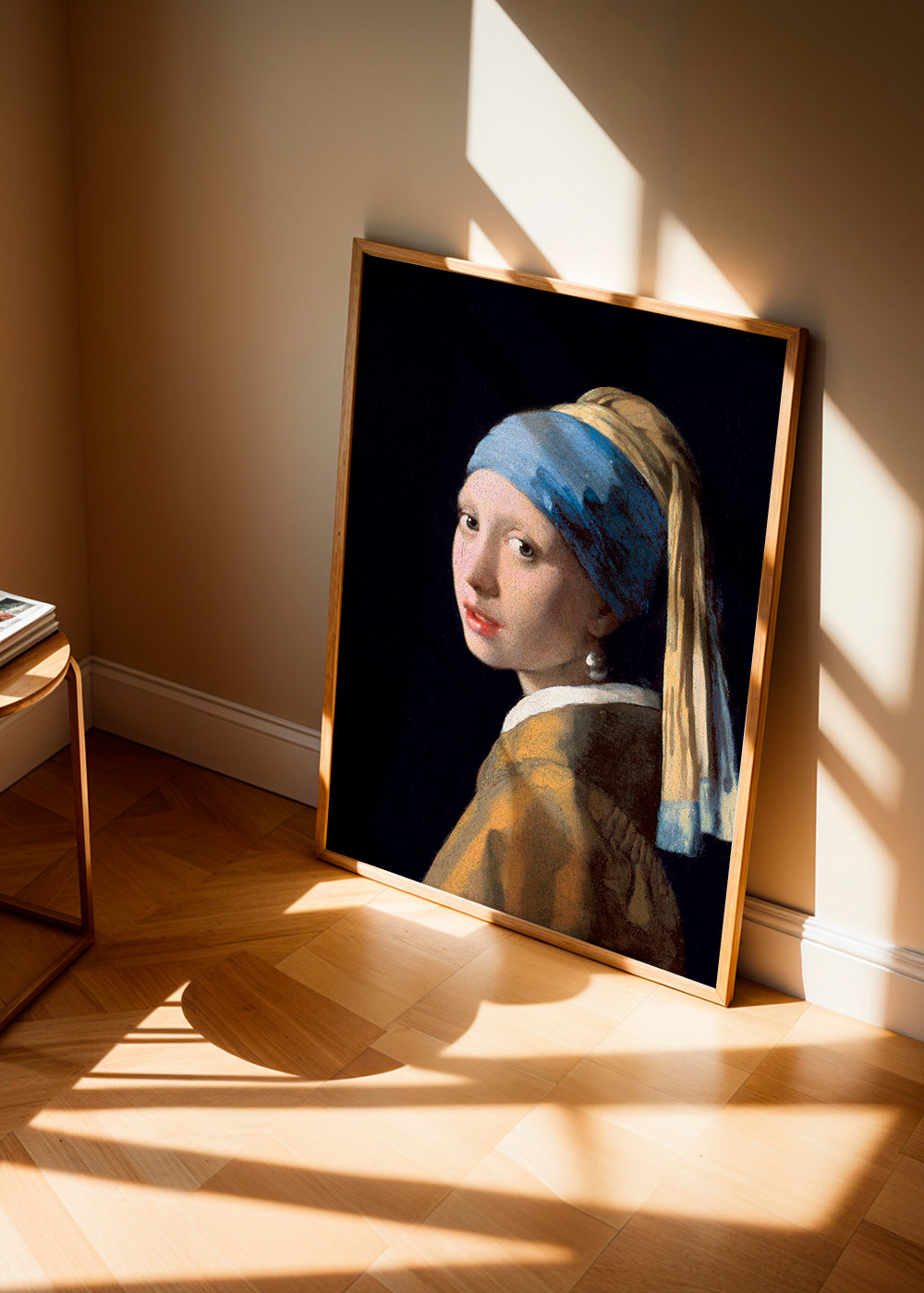 Vintage affisch porträtt med blå turban