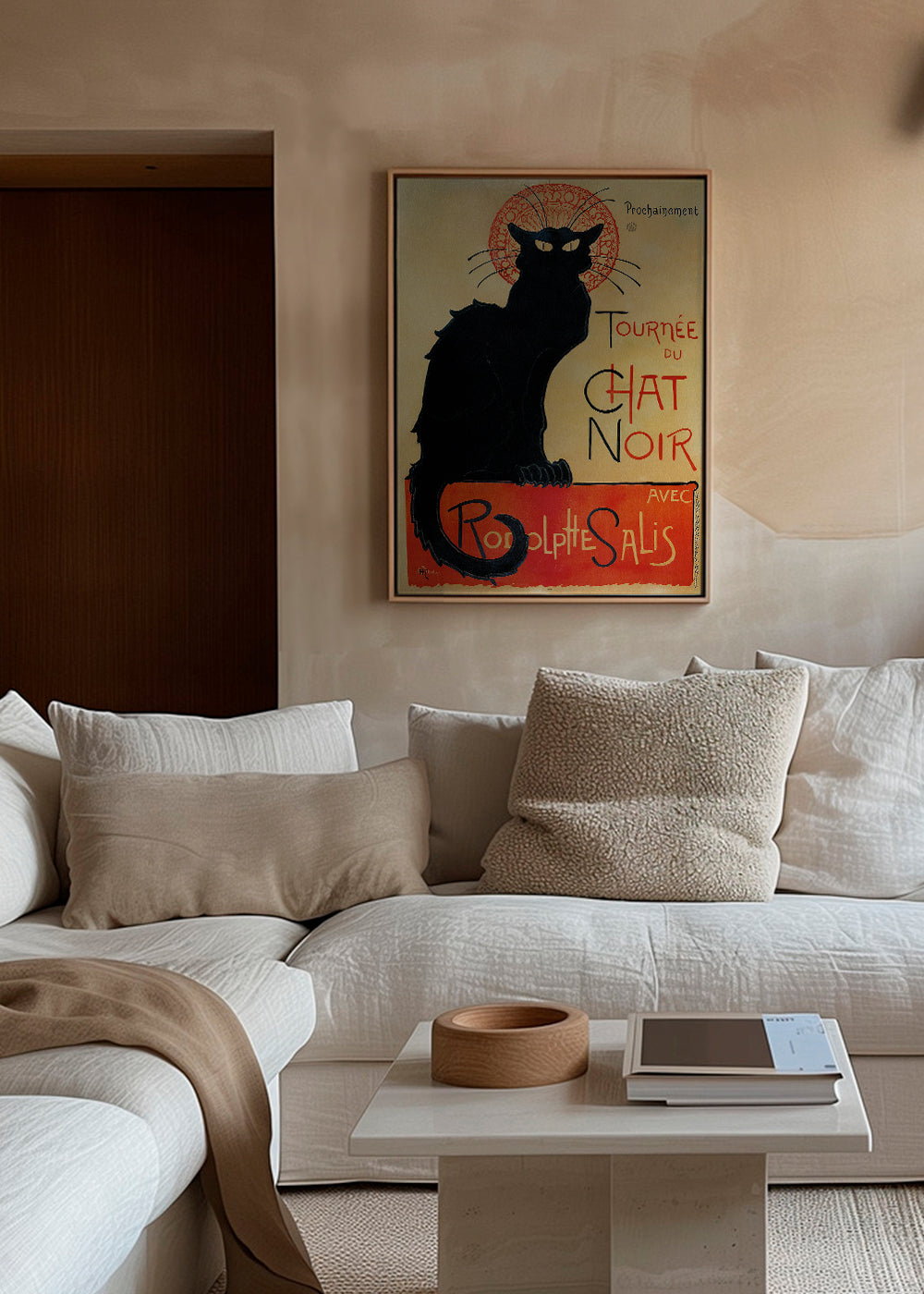 Affisch svart katt i vintage-stil