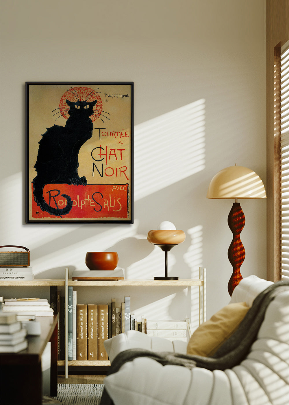 Affisch svart katt i vintage-stil